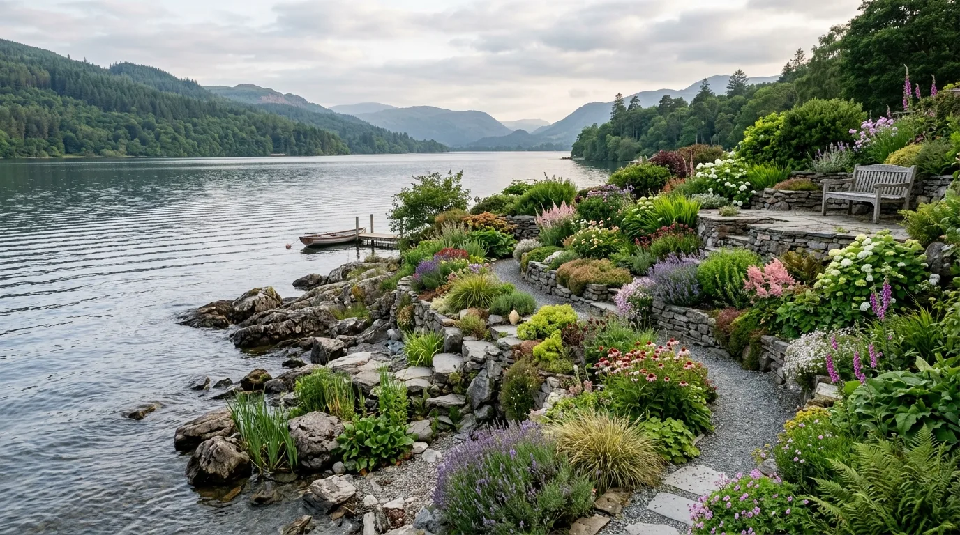 Wood Deck Overlooking the Lake